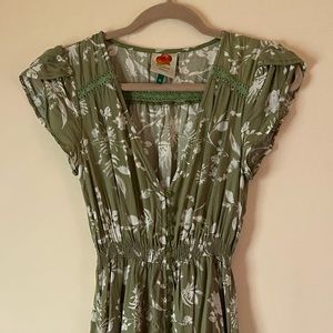 FARM Rio Midi Green Tropical Dress